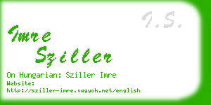 imre sziller business card